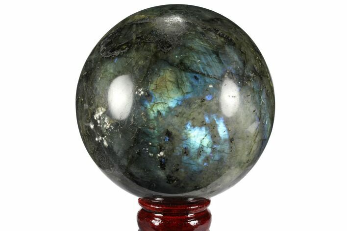 Flashy, Polished Labradorite Sphere - Great Color Play #99395